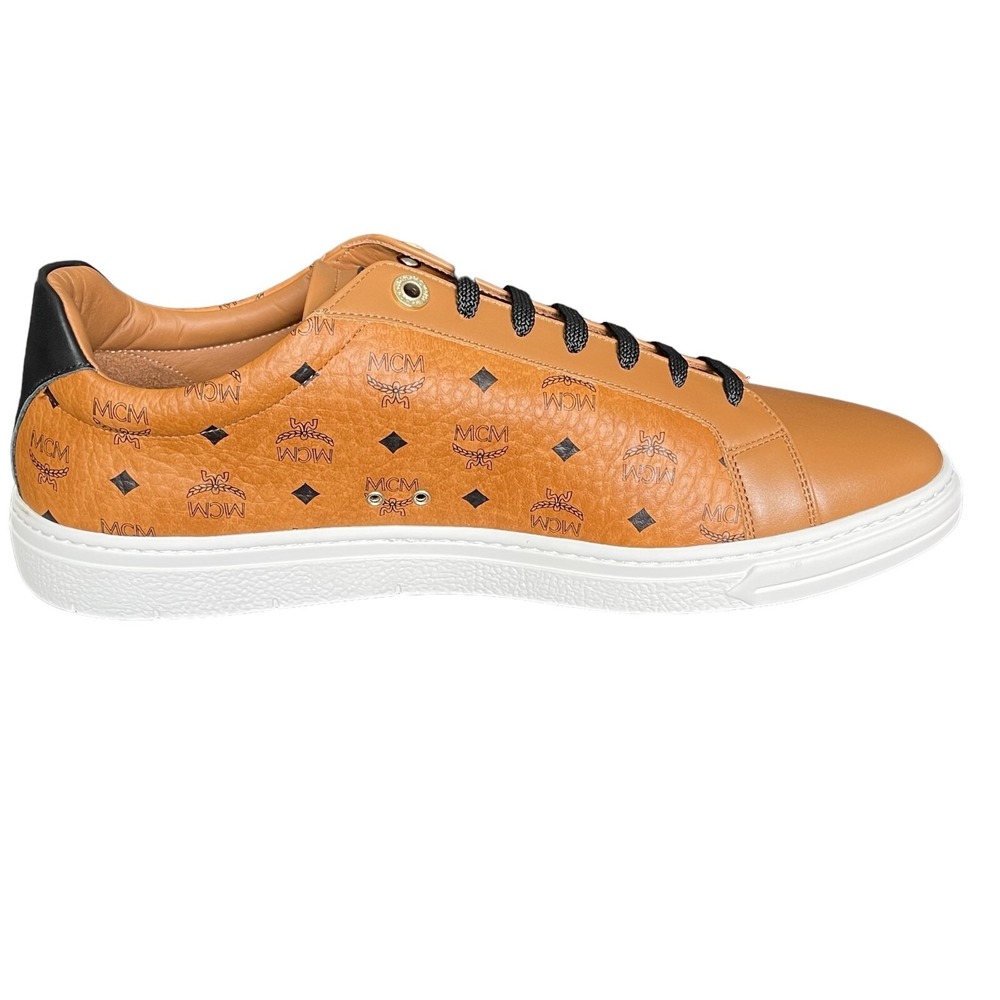 MCM Mens Cognac/White Visetos‎ Leather Terrain Sneakers Shoes MEXBAMM03, 41